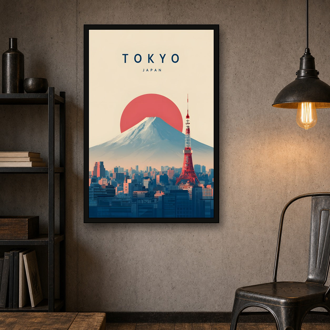 Tokyo Japan Poster, Japanese City Travel Print, Modern Wall Art - 2x3 room mockup