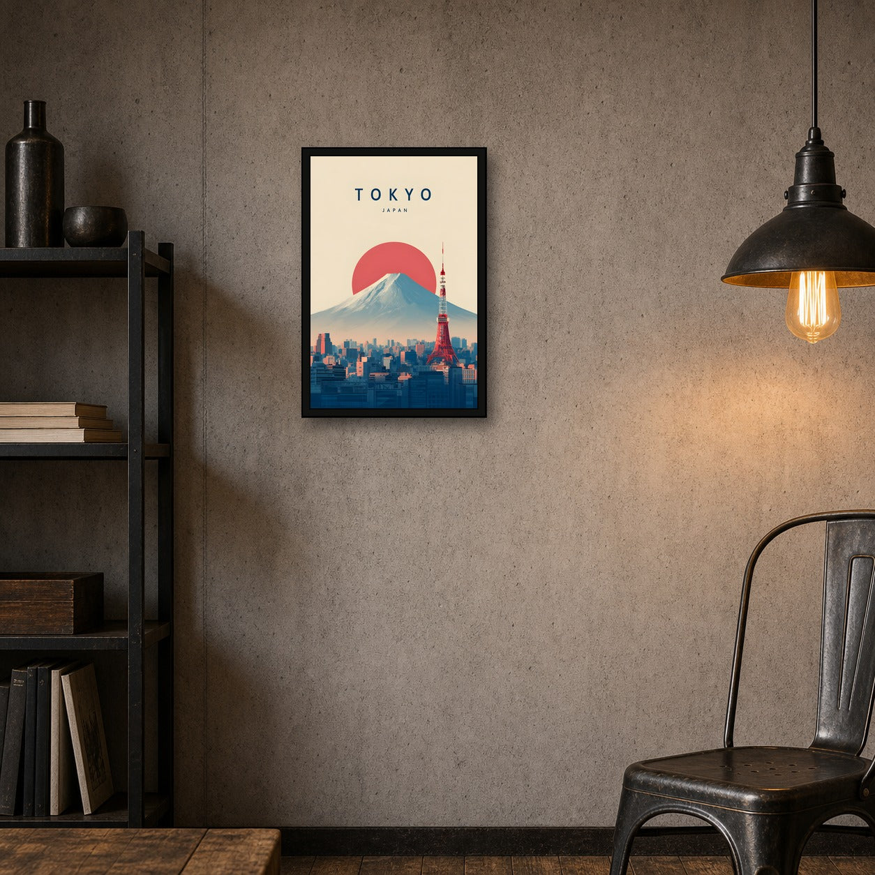 Tokyo Japan Poster, Japanese City Travel Print, Modern Wall Art - 2x3 room mockup