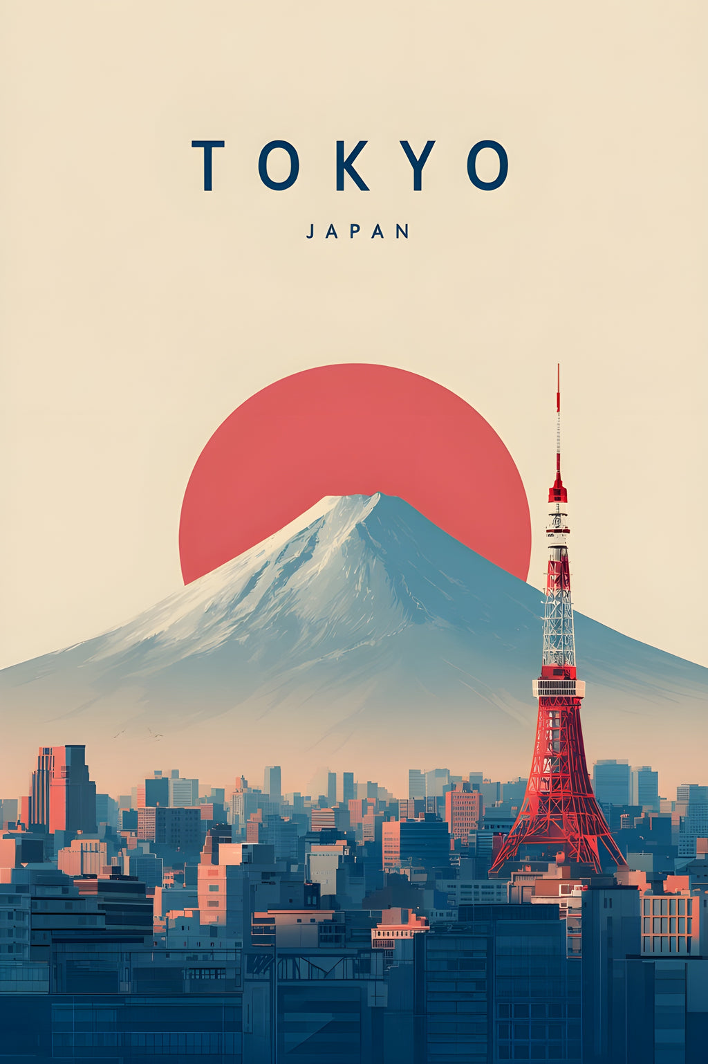 Tokyo Japan Poster, Japanese City Travel Print, Modern Wall Art