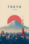 Tokyo Japan Poster, Japanese City Travel Print, Modern Wall Art