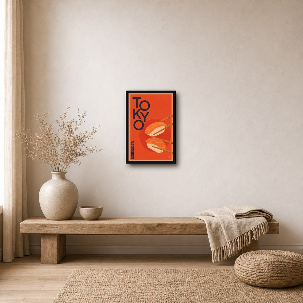 Tokyo Sushi Nigiri Japanese inspired poster print for modern wall decor