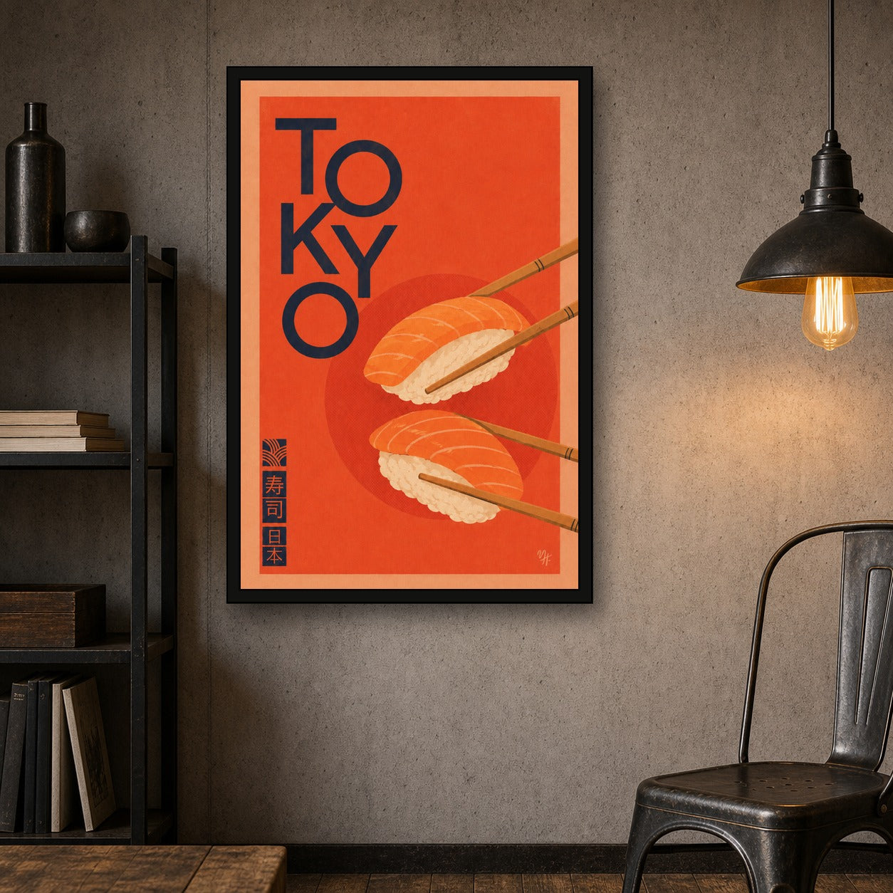 Tokyo Sushi Nigiri Japanese inspired poster print for modern wall decor