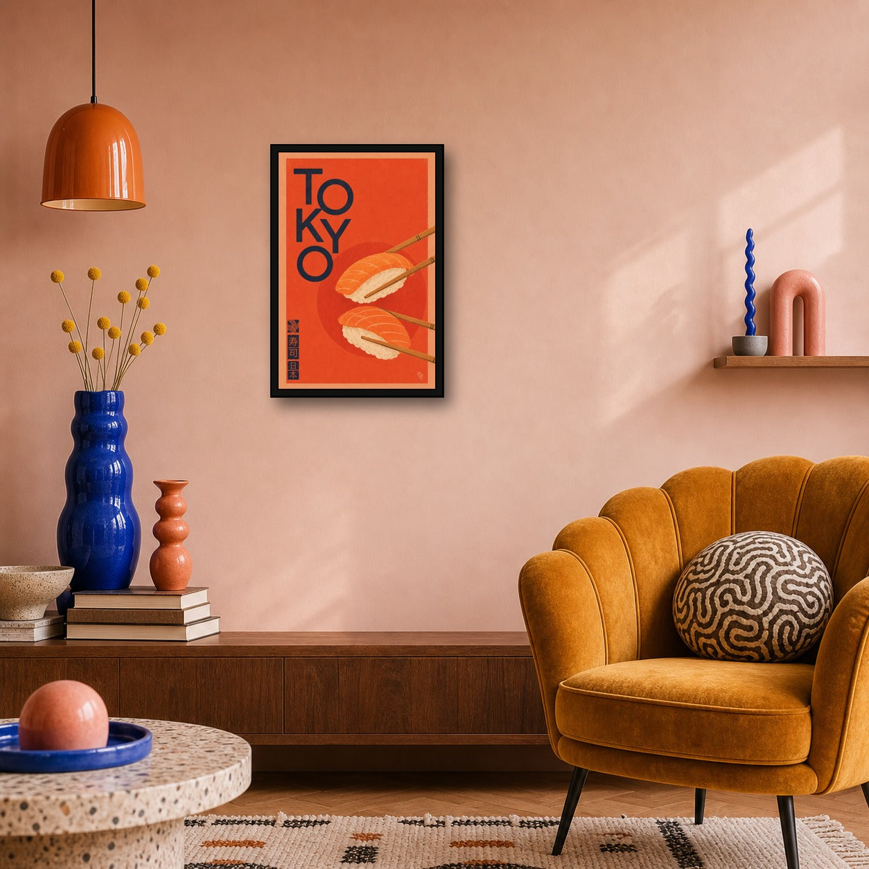 Tokyo Sushi Nigiri Japanese inspired poster print for modern wall decor