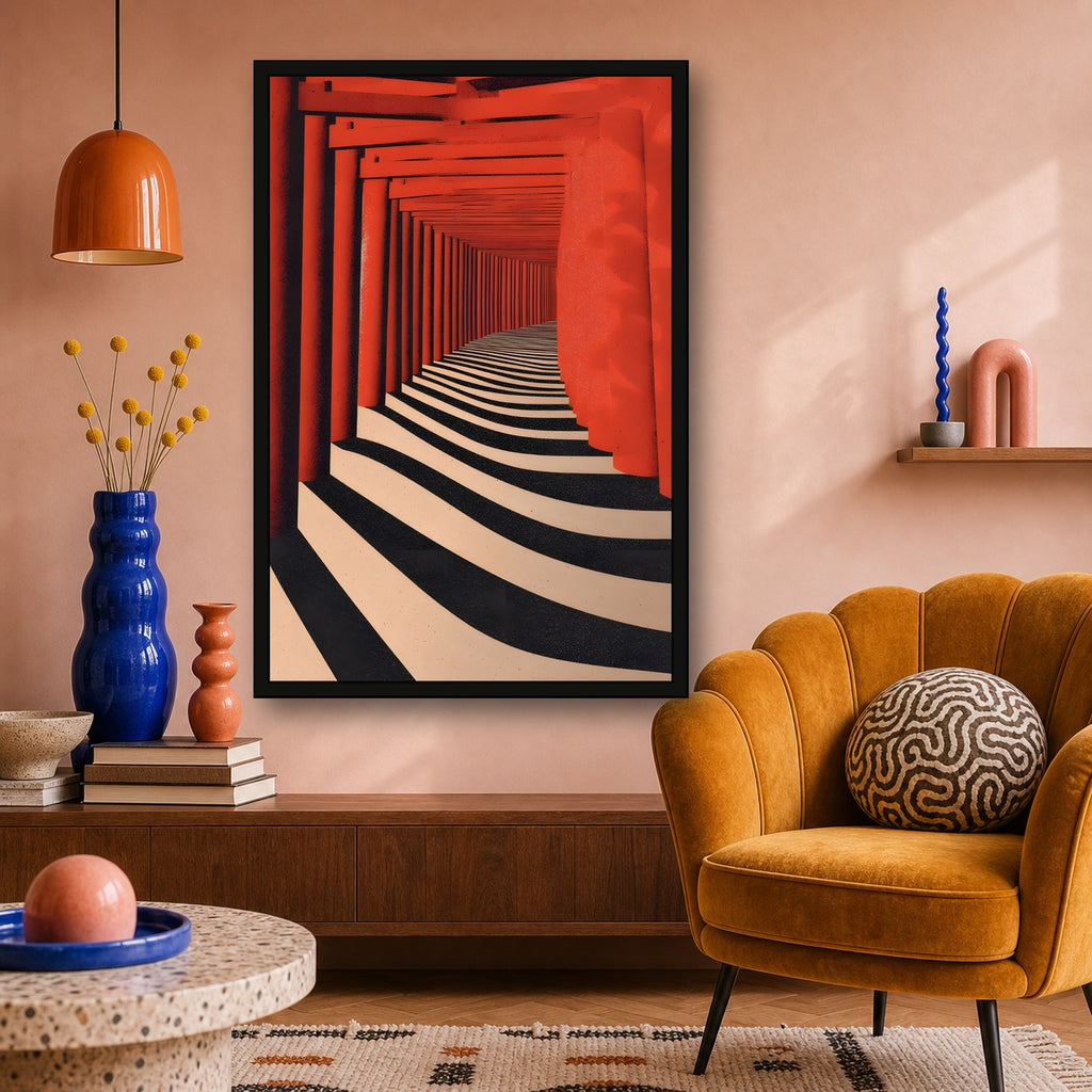 Torii Gate Poster, Japanese Shrine Wall Art, Japan Travel Print - 2x3 room mockup
