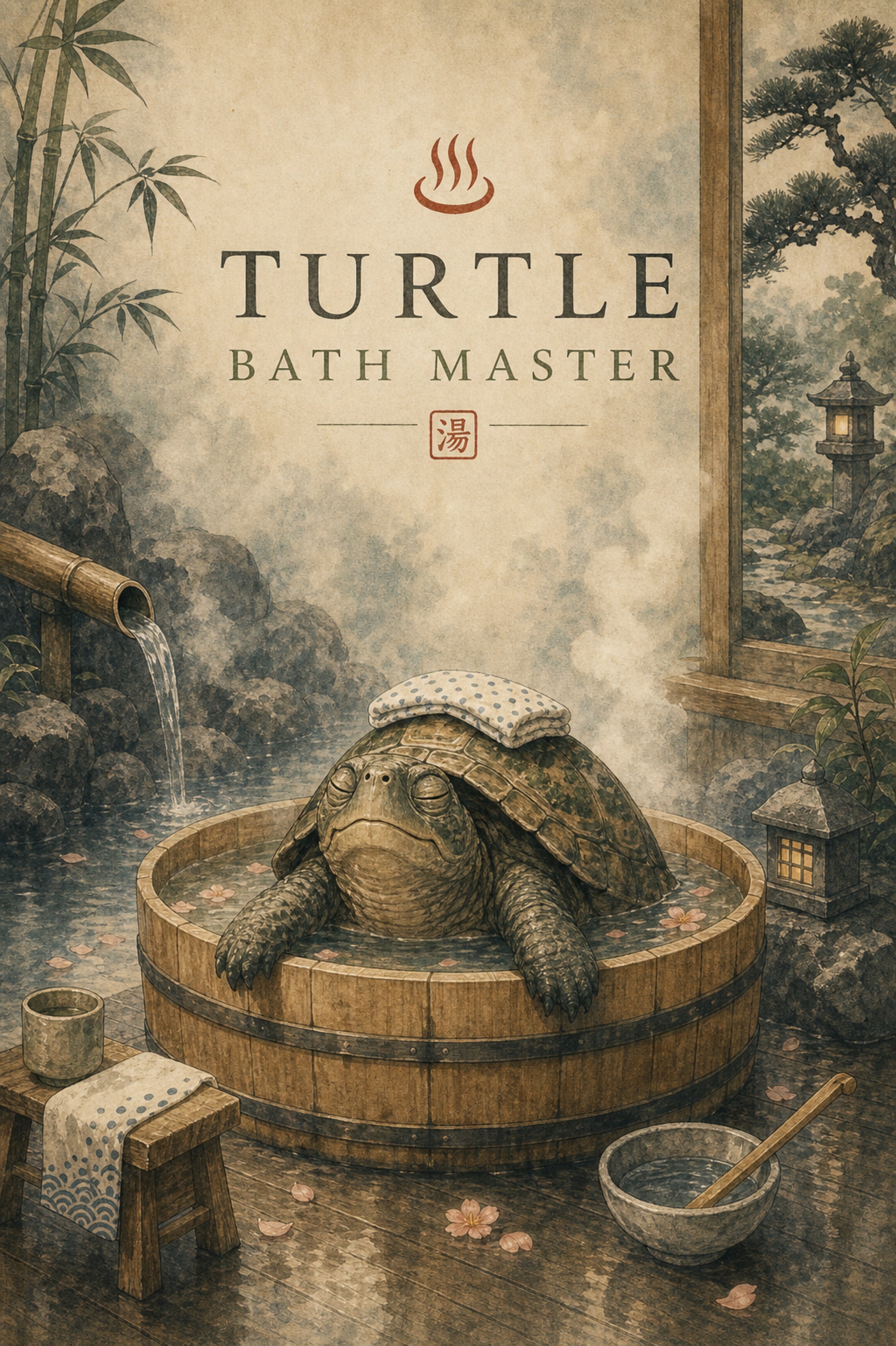 Turtlebathmaster Japanese Retro Poster Print