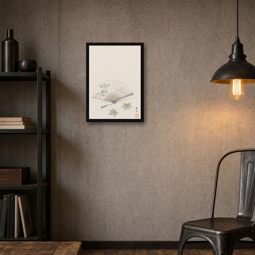 Uchiwa Fan Maple Japanese inspired poster print for modern wall decor