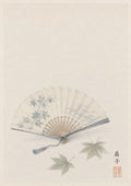Uchiwa Fan Maple Japanese inspired poster print for modern wall decor