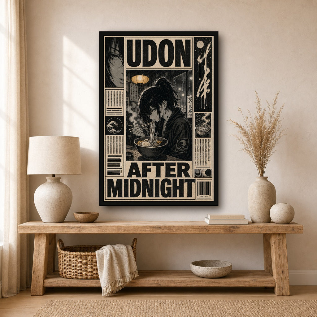 Udonaftermidnight Japanese Retro Poster Print - 2x3 room mockup