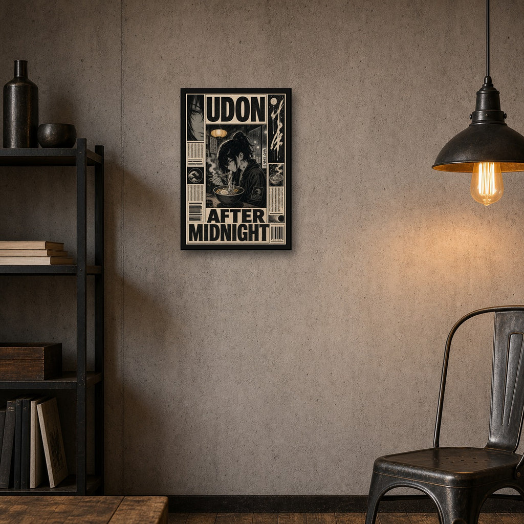 Udonaftermidnight Japanese Retro Poster Print - 2x3 room mockup