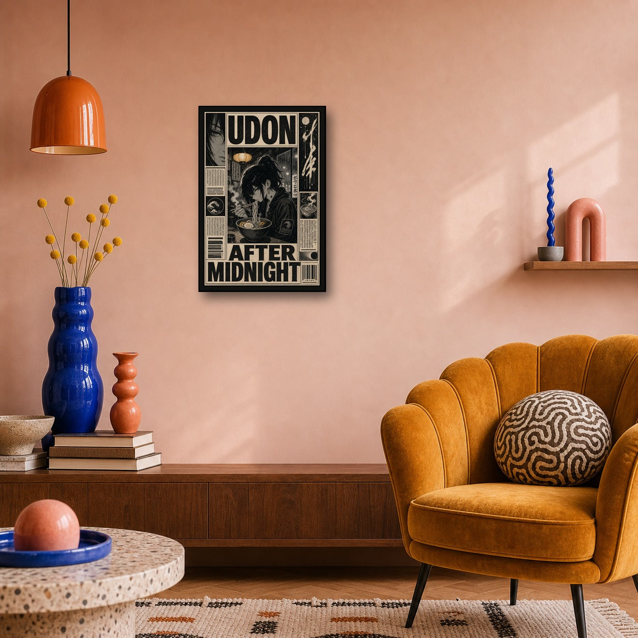 Udonaftermidnight Japanese Retro Poster Print - 2x3 room mockup