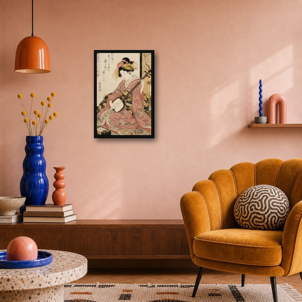 Ukiyo-e Beauty Lantern Poster Japanese inspired poster print for modern wall decor