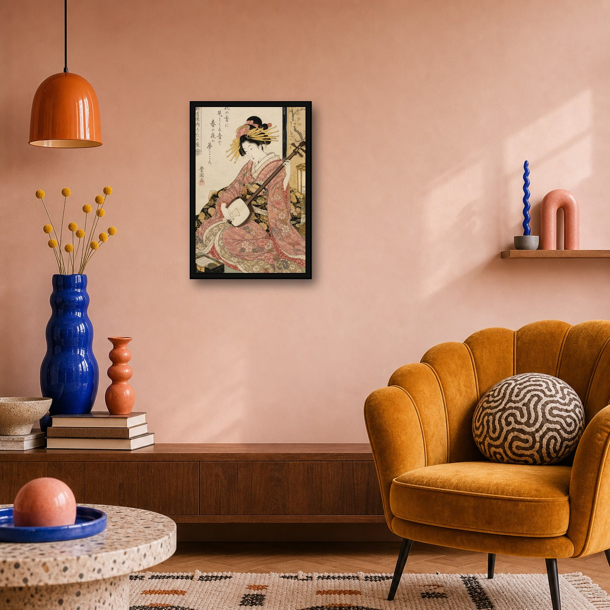Ukiyo-e Beauty Lantern Poster Japanese inspired poster print for modern wall decor