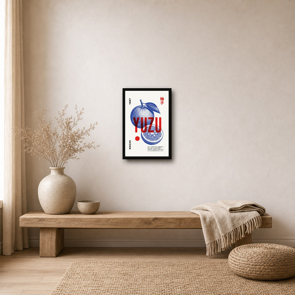 Vibrant Yuzu Japan Poster, Bold Kochi Citrus Art Print, Modern Japanese Kitchen Wall Decor in Multiple Sizes - 2x3 room mockup