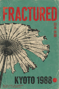 Vintage Kyoto 1988 Art Print - Fractured Japanese Umbrella Poster, Teal & Red Aesthetic Japan Travel Wall Art