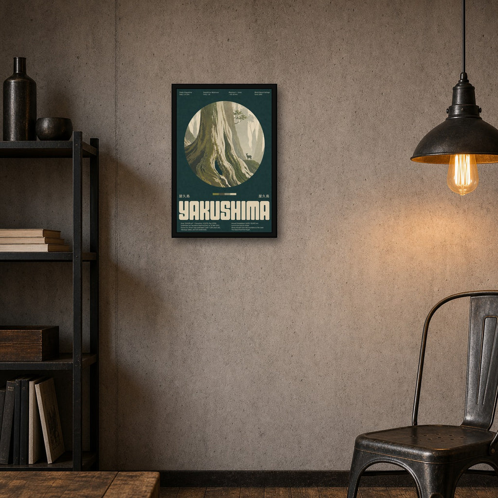 Yakushima Ancient Forest Poster, Japan Nature Wall Art, Earthy Travel Print in Six Sizes - 2x3 room mockup