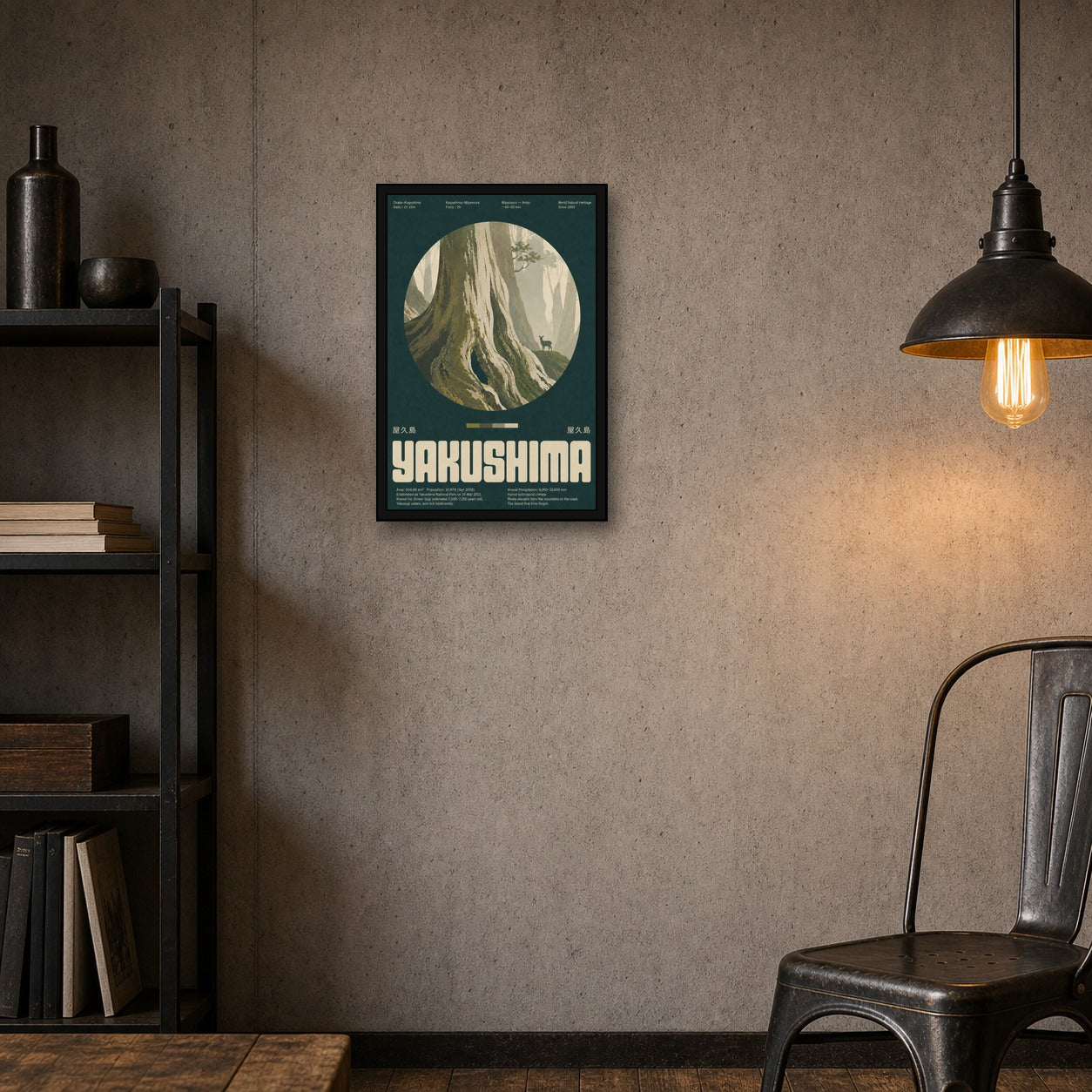 Yakushima Ancient Forest Poster, Japan Nature Wall Art, Earthy Travel Print in Six Sizes - 2x3 room mockup