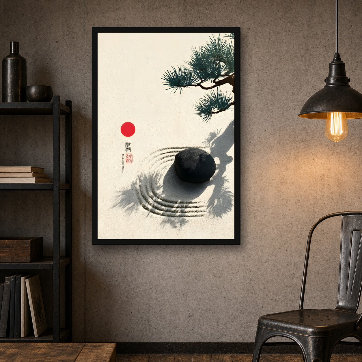 Zen Garden Poster, Japanese Garden Wall Art, Calm Poster Print - 2x3 room mockup