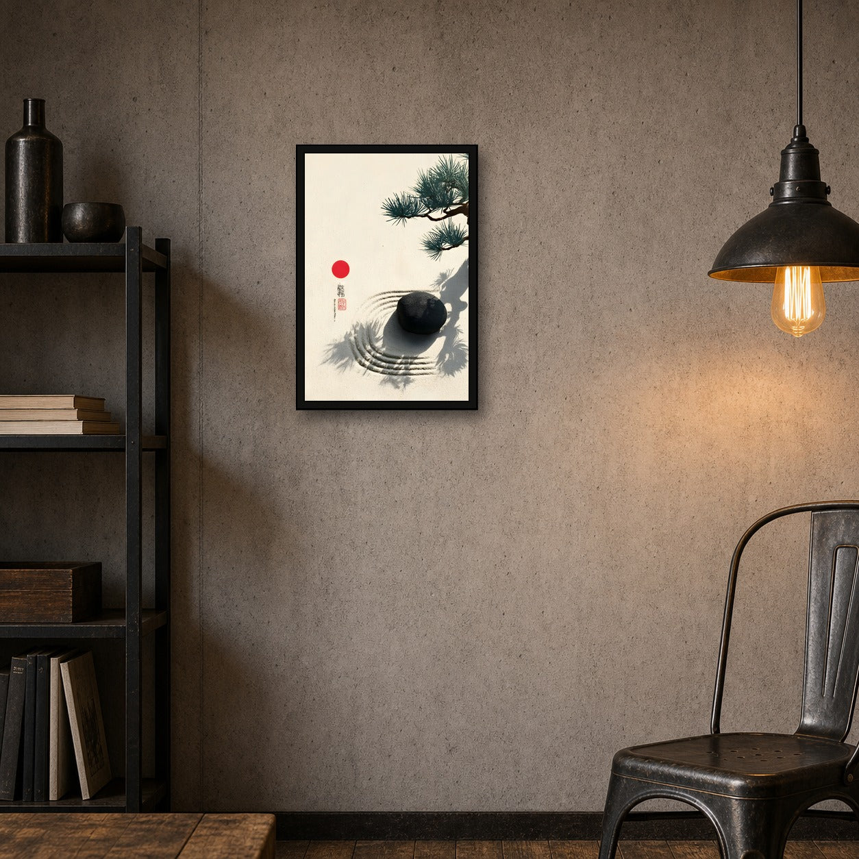Zen Garden Poster, Japanese Garden Wall Art, Calm Poster Print - 2x3 room mockup