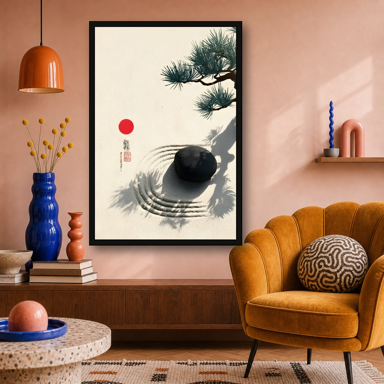 Zen Garden Poster, Japanese Garden Wall Art, Calm Poster Print - 2x3 room mockup