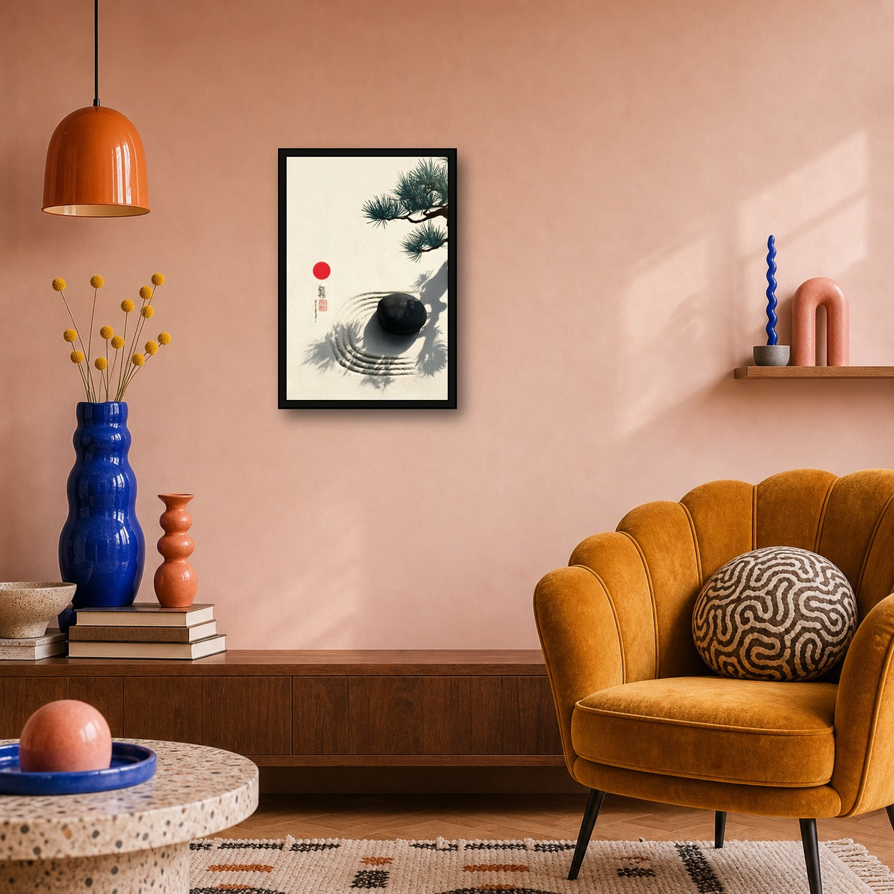 Zen Garden Poster, Japanese Garden Wall Art, Calm Poster Print - 2x3 room mockup
