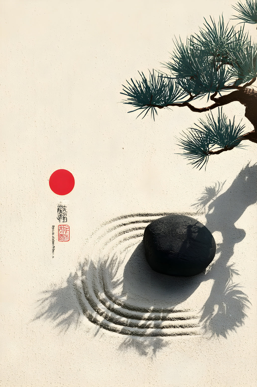 Zen Garden Poster, Japanese Garden Wall Art, Calm Poster Print
