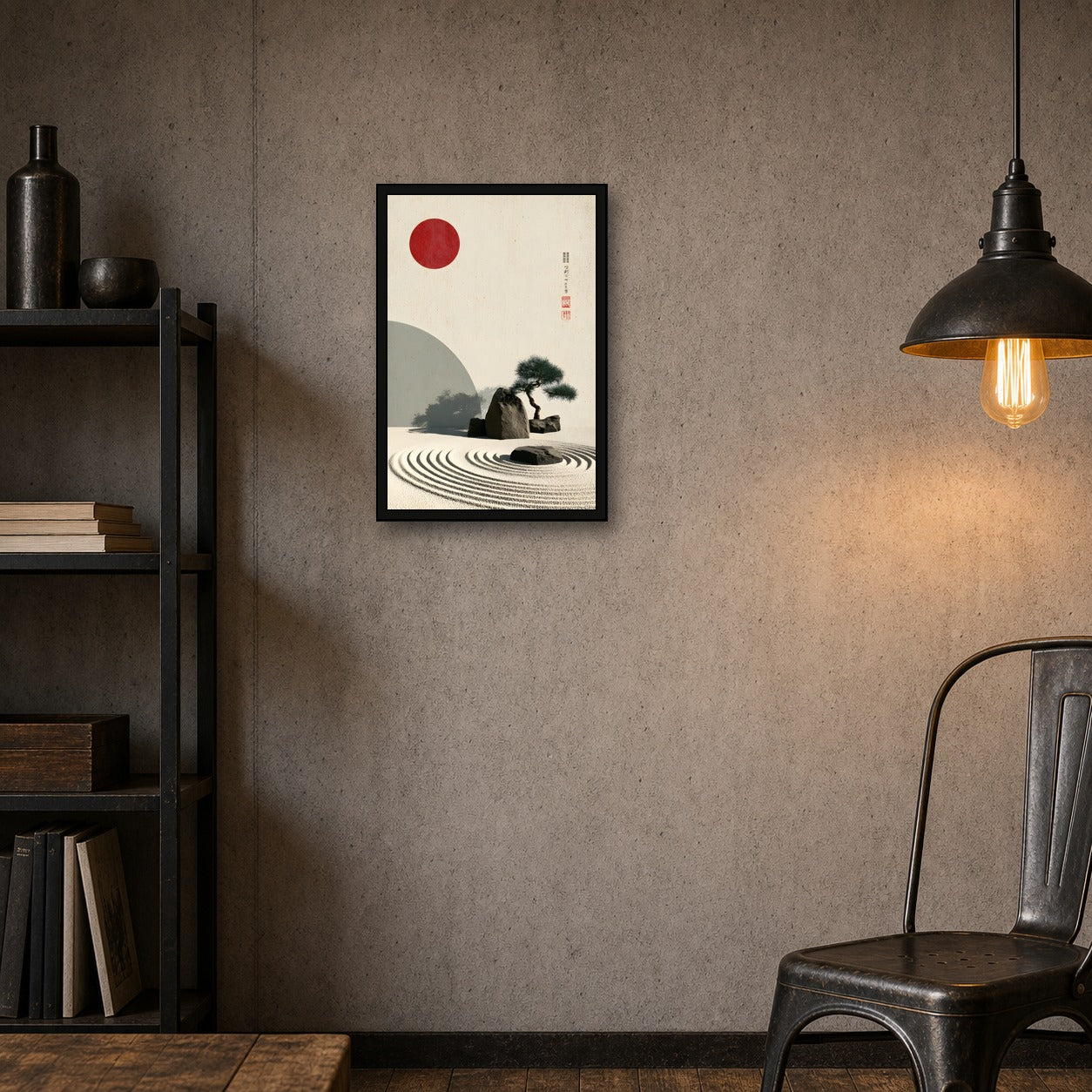 Zen Garden Wall Art, Japanese Calm Poster, Premium Poster Print - 2x3 room mockup