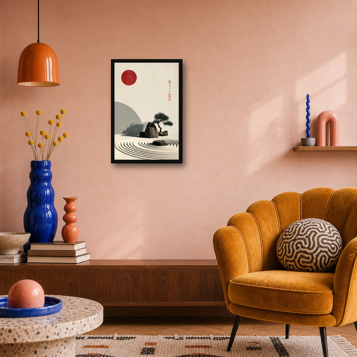 Zen Garden Wall Art, Japanese Calm Poster, Premium Poster Print - 2x3 room mockup