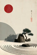 Zen Garden Wall Art, Japanese Calm Poster, Premium Poster Print