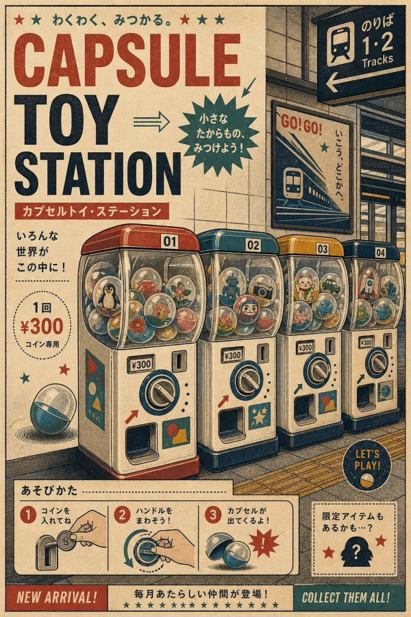 Capsule Toy Station Japanese Poster