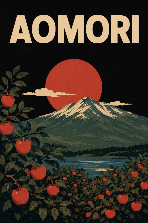 Aomori Apple Fuji Japanese Retro Poster