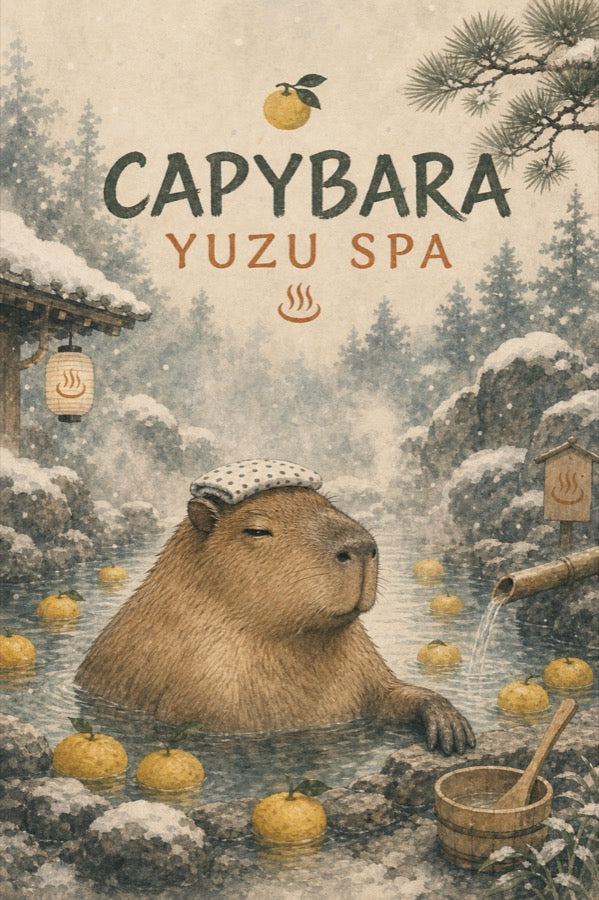 Capybara Yuzu Spa Japanese Poster