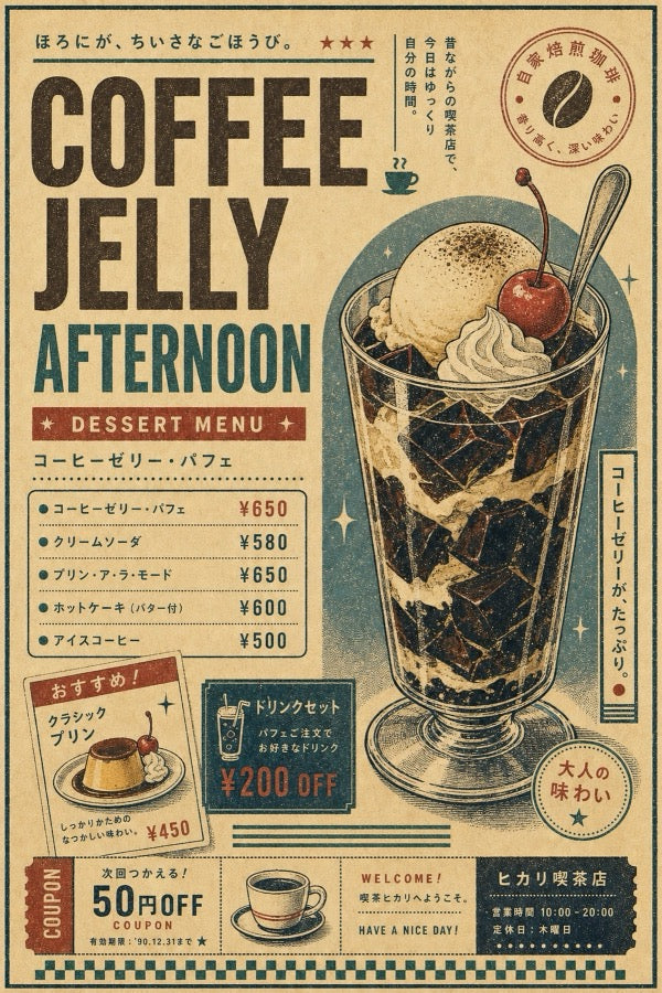 Coffee Jelly Afternoon Japanese Cafe Poster