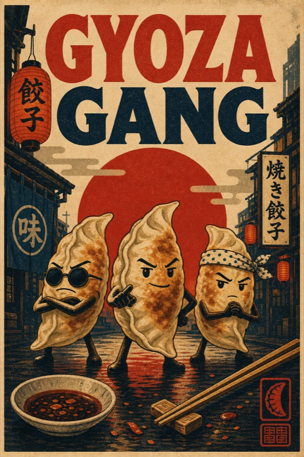 Gyozagang Japanese Retro Poster Print