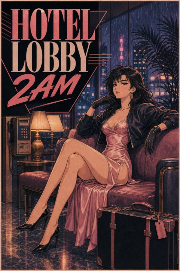 Hotellobby2am Japanese Retro Poster Print