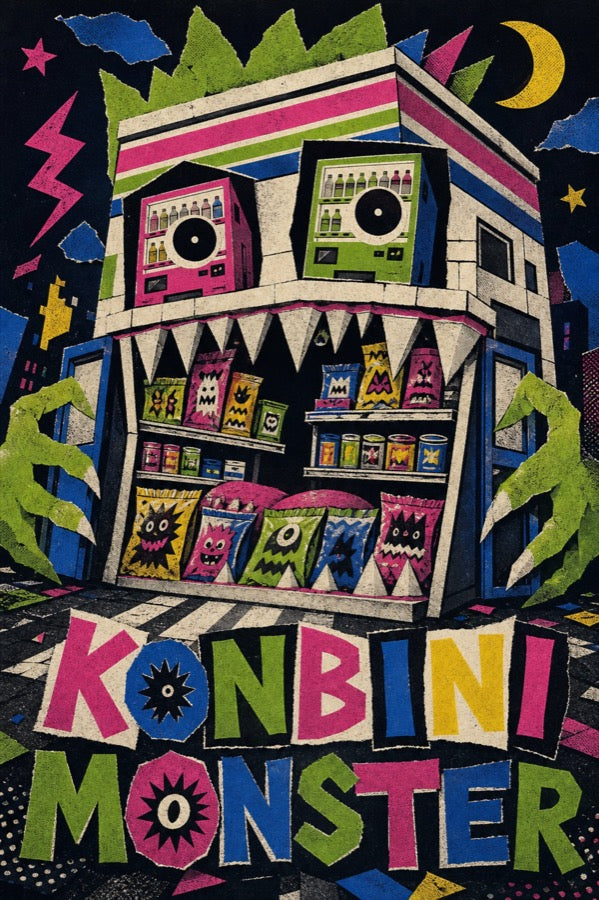 Konbinimonster Japanese Retro Poster Print