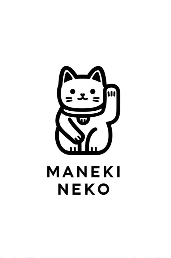 Maneki Neko Poster, Lucky Cat Japanese Wall Art, Poster Print