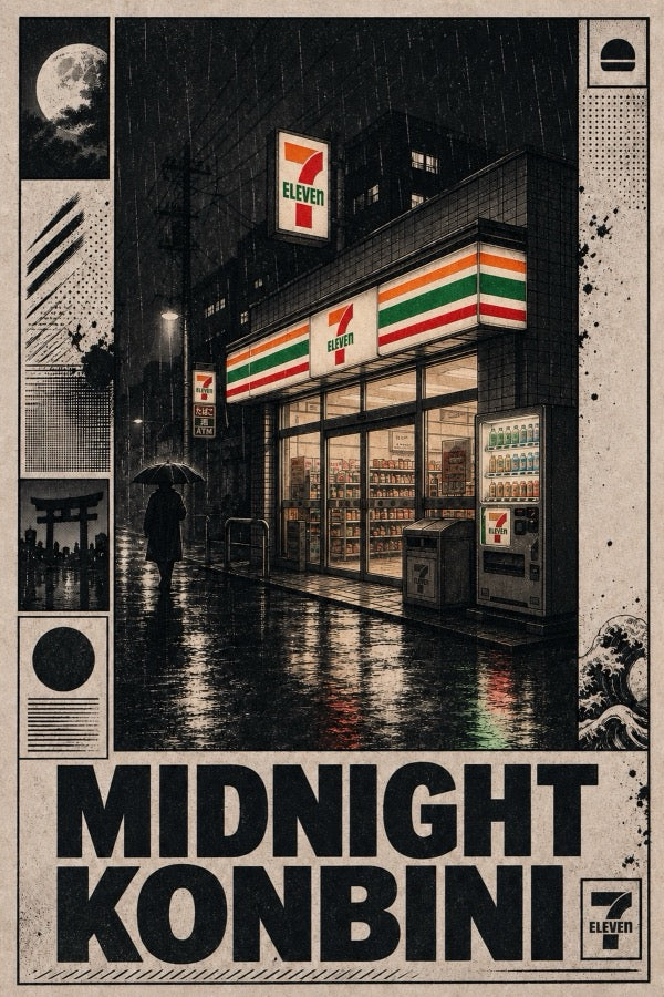 Midnight Konbini Store Japanese Retro Poster Print