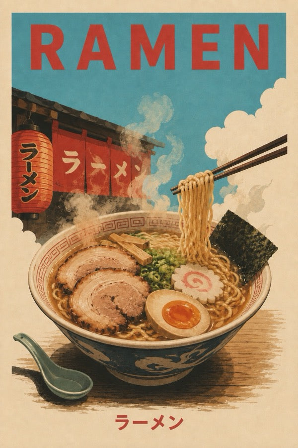 Ramen Poster, Japanese Kitchen Wall Art, Matte Print