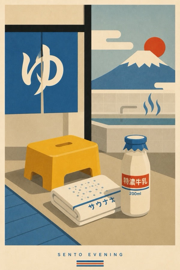 Sento Evening Snack Japanese Retro Poster Print