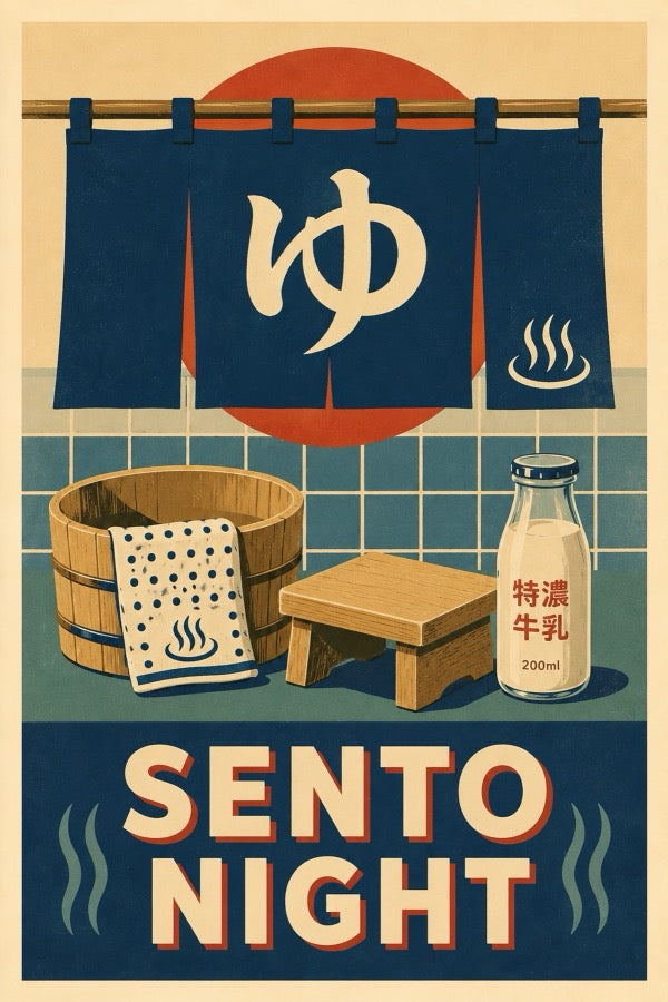 Sento Night Japanese Retro Poster Print