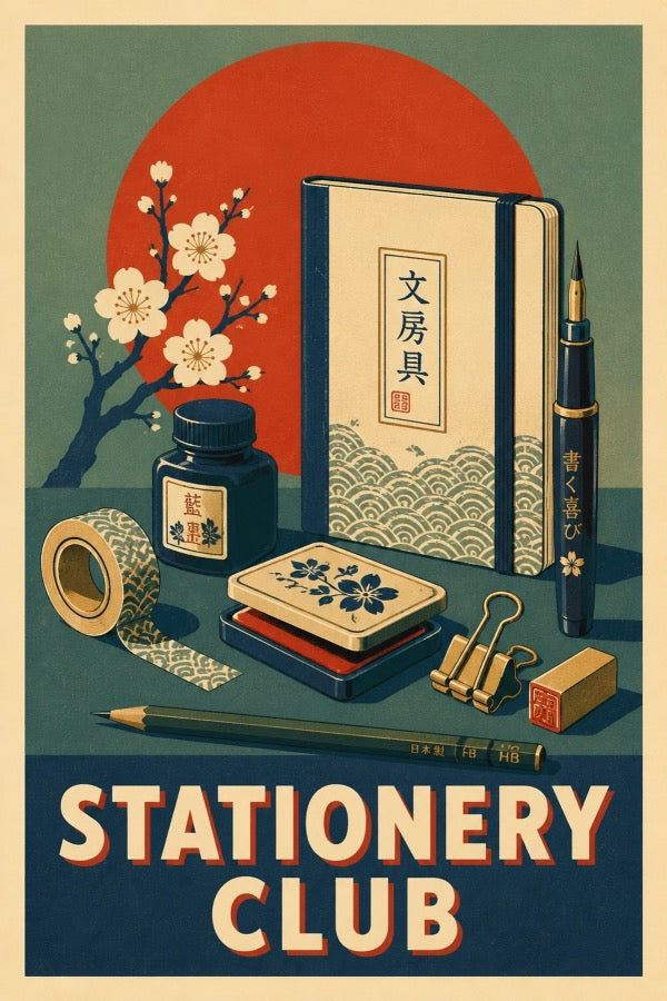 Stationery Club Japanese Retro Poster Print