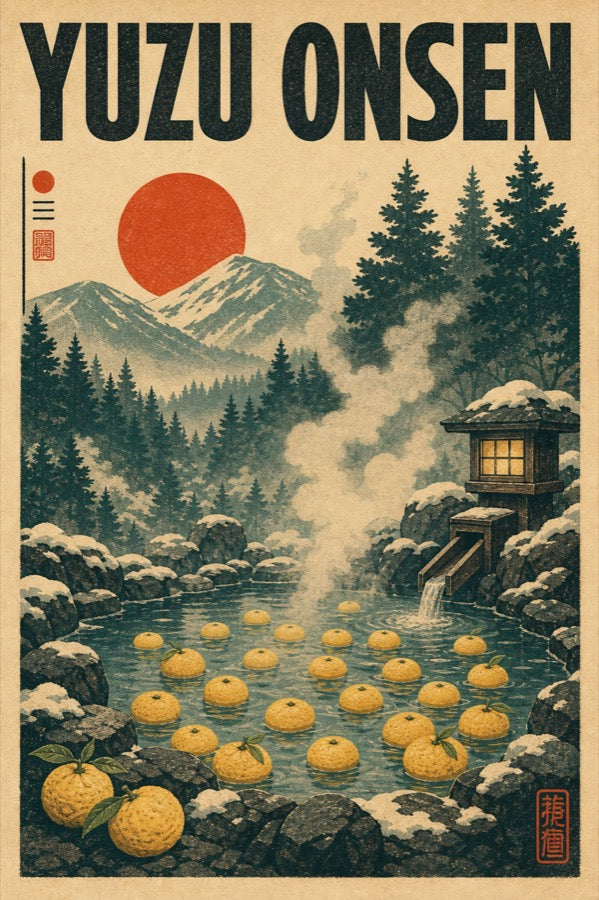 Yuzuonsen Japanese Retro Poster Print