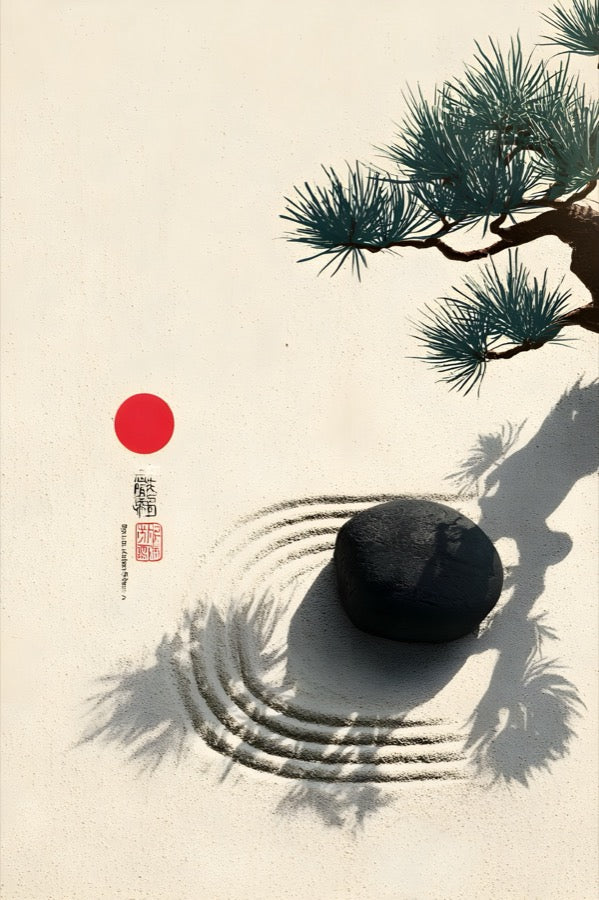 Zen Garden Wall Art, Japanese Calm Poster, Premium Poster Print